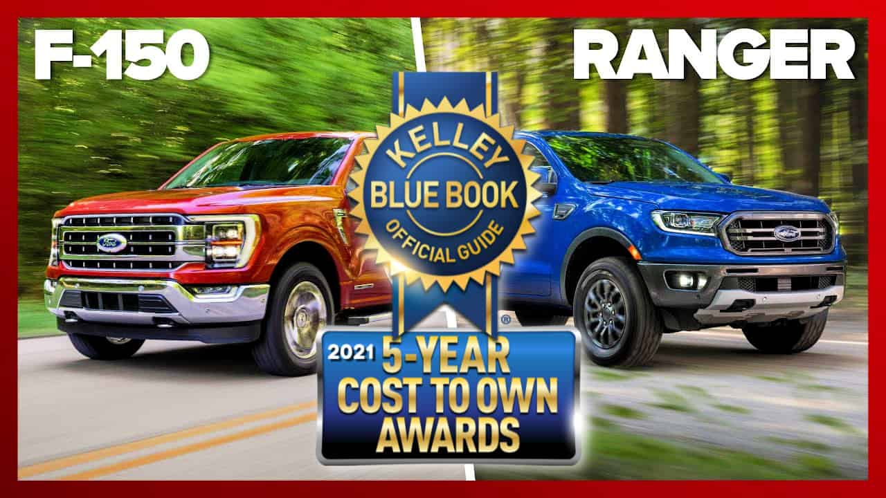 F150, Ranger gagnants Kelley Blue Book faible coût de possession 5 ans